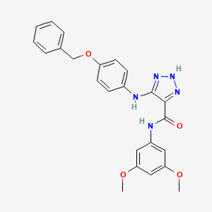 molecular formula C24H23N5O4 B2760711 5-{[4-(benzyloxy)phenyl]amino}-N-(3,5-dimethoxyphenyl)-1H-1,2,3-triazole-4-carboxamide CAS No. 1226450-89-0