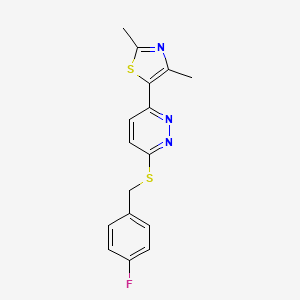 5-(6-((4-Fluorobenzyl)thio)pyridazin-3-yl)-2,4-dimethylthiazole