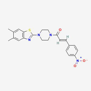 (E)-1-(4-(5,6-dimethylbenzo[d]thiazol-2-yl)piperazin-1-yl)-3-(4-nitrophenyl)prop-2-en-1-one