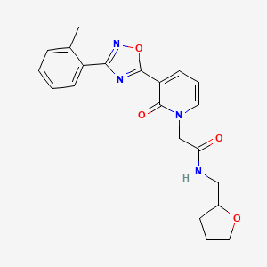 2-(2-oxo-3-(3-(o-tolyl)-1,2,4-oxadiazol-5-yl)pyridin-1(2H)-yl)-N-((tetrahydrofuran-2-yl)methyl)acetamide