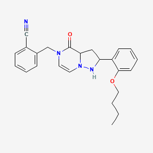 2-{[2-(2-butoxyphenyl)-4-oxo-4H,5H-pyrazolo[1,5-a]pyrazin-5-yl]methyl}benzonitrile