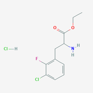 molecular formula C11H14Cl2FNO2 B2760750 Ethyl 2-amino-3-(3-chloro-2-fluorophenyl)propanoate hydrochloride CAS No. 2377031-91-7