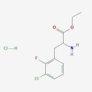 molecular formula C11H14Cl2FNO2 B2760750 Ethyl 2-amino-3-(3-chloro-2-fluorophenyl)propanoate;hydrochloride CAS No. 2377031-91-7