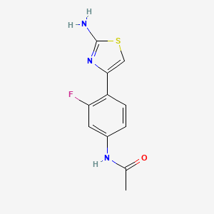 molecular formula C11H10FN3OS B2760757 N-[4-(2-amino-1,3-thiazol-4-yl)-3-fluorophenyl]acetamide CAS No. 878218-34-9