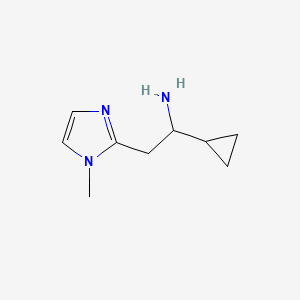 molecular formula C9H15N3 B2760760 1-Cyclopropyl-2-(1-methylimidazol-2-yl)ethanamine CAS No. 1341582-52-2