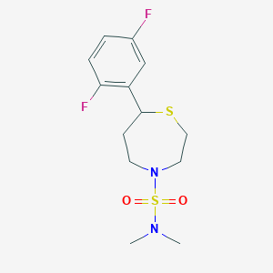 molecular formula C13H18F2N2O2S2 B2760764 7-(2,5-difluorophenyl)-N,N-dimethyl-1,4-thiazepane-4-sulfonamide CAS No. 1705870-48-9
