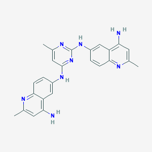 molecular formula C25H24N8 B276078 N-(4-amino-2-methyl-6-quinolinyl)-N-{2-[(4-amino-2-methyl-6-quinolinyl)amino]-6-methyl-4-pyrimidinyl}amine 