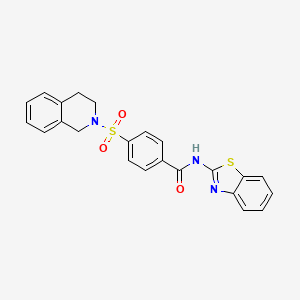 molecular formula C23H19N3O3S2 B2760780 N-(1,3-benzothiazol-2-yl)-4-(1,2,3,4-tetrahydroisoquinoline-2-sulfonyl)benzamide CAS No. 361480-54-8