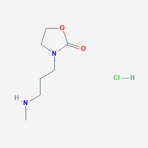 molecular formula C7H15ClN2O2 B2760785 3-[3-(methylamino)propyl]-1,3-oxazolidin-2-one hydrochloride CAS No. 2375258-70-9