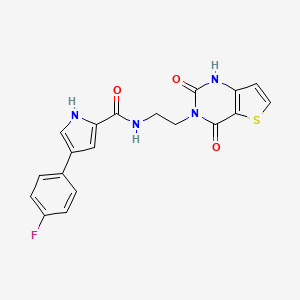molecular formula C19H15FN4O3S B2760813 N-(2-(2,4-dioxo-1,2-dihydrothieno[3,2-d]pyrimidin-3(4H)-yl)ethyl)-4-(4-fluorophenyl)-1H-pyrrole-2-carboxamide CAS No. 2034354-33-9
