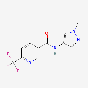 molecular formula C11H9F3N4O B2760814 N-(1-methyl-1H-pyrazol-4-yl)-6-(trifluoromethyl)nicotinamide CAS No. 2176201-14-0