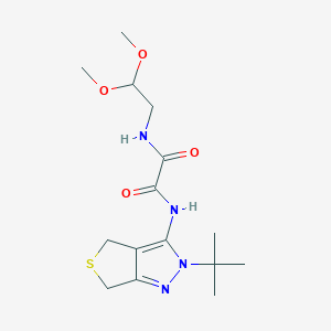 molecular formula C15H24N4O4S B2760833 N'-{2-tert-butyl-2H,4H,6H-thieno[3,4-c]pyrazol-3-yl}-N-(2,2-dimethoxyethyl)ethanediamide CAS No. 899952-52-4