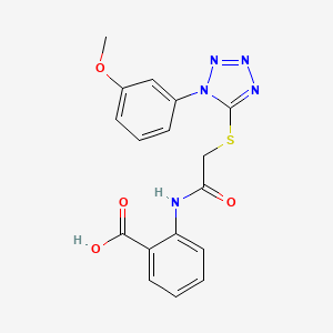 molecular formula C17H15N5O4S B2760839 2-(2-((1-(3-methoxyphenyl)-1H-tetrazol-5-yl)thio)acetamido)benzoic acid CAS No. 878698-93-2