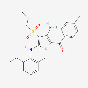 molecular formula C24H28N2O3S2 B2760876 N2-(2-ETHYL-6-METHYLPHENYL)-5-(4-METHYLBENZOYL)-3-(PROPANE-1-SULFONYL)THIOPHENE-2,4-DIAMINE CAS No. 890793-84-7