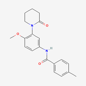 molecular formula C20H22N2O3 B2760911 N-[4-methoxy-3-(2-oxopiperidin-1-yl)phenyl]-4-methylbenzamide CAS No. 941982-64-5