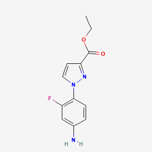 molecular formula C12H12FN3O2 B2760958 ethyl 1-(4-amino-2-fluorophenyl)-1H-pyrazole-3-carboxylate CAS No. 1946828-16-5