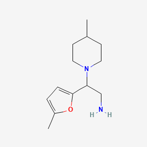molecular formula C13H22N2O B2760976 2-(5-Methylfuran-2-yl)-2-(4-methylpiperidin-1-yl)ethan-1-amine CAS No. 954261-82-6