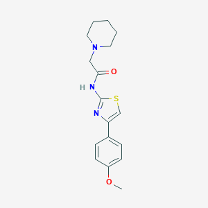 molecular formula C17H21N3O2S B276098 N-[4-(4-methoxyphenyl)-1,3-thiazol-2-yl]-2-(1-piperidinyl)acetamide 