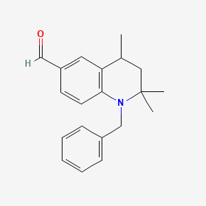 molecular formula C20H23NO B2761000 1-Benzyl-2,2,4-trimethyl-1,2,3,4-tetrahydroquinoline-6-carbaldehyde CAS No. 80162-60-3