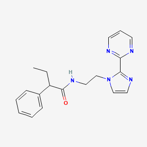 molecular formula C19H21N5O B2761010 2-phenyl-N-(2-(2-(pyrimidin-2-yl)-1H-imidazol-1-yl)ethyl)butanamide CAS No. 1448054-21-4