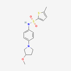 molecular formula C16H20N2O3S2 B2761026 N-[4-(3-Methoxypyrrolidin-1-YL)phenyl]-5-methylthiophene-2-sulfonamide CAS No. 1797083-31-8