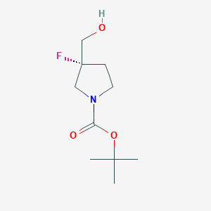 molecular formula C10H18FNO3 B2761030 tert-Butyl (3R)-3-fluoro-3-(hydroxymethyl)pyrrolidine-1-carboxylate CAS No. 1893340-46-9