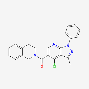 (4-chloro-3-methyl-1-phenylpyrazolo[3,4-b]pyridin-5-yl)-(3,4-dihydro-1H-isoquinolin-2-yl)methanone