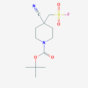 molecular formula C12H19FN2O4S B2761038 Tert-butyl 4-cyano-4-(fluorosulfonylmethyl)piperidine-1-carboxylate CAS No. 2253632-96-9