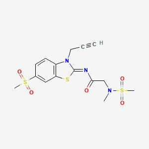 (E)-2-(N-methylmethylsulfonamido)-N-(6-(methylsulfonyl)-3-(prop-2-yn-1-yl)benzo[d]thiazol-2(3H)-ylidene)acetamide