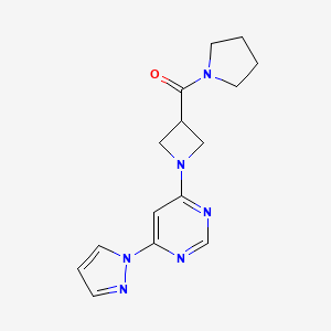 (1-(6-(1H-pyrazol-1-yl)pyrimidin-4-yl)azetidin-3-yl)(pyrrolidin-1-yl)methanone