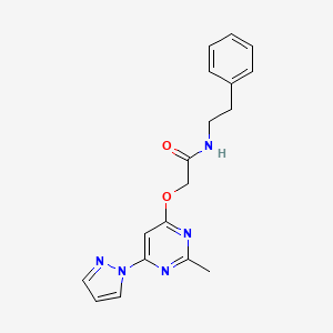 2-((2-methyl-6-(1H-pyrazol-1-yl)pyrimidin-4-yl)oxy)-N-phenethylacetamide