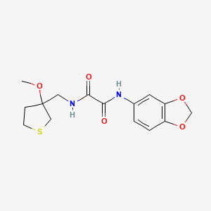 molecular formula C15H18N2O5S B2761052 N1-(benzo[d][1,3]dioxol-5-yl)-N2-((3-methoxytetrahydrothiophen-3-yl)methyl)oxalamide CAS No. 1448070-61-8
