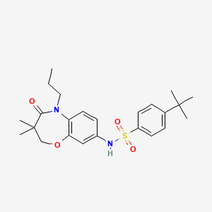 4-(tert-butyl)-N-(3,3-dimethyl-4-oxo-5-propyl-2,3,4,5-tetrahydrobenzo[b][1,4]oxazepin-8-yl)benzenesulfonamide