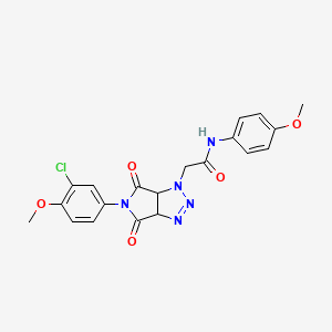 molecular formula C20H18ClN5O5 B2761062 2-[5-(3-chloro-4-methoxyphenyl)-4,6-dioxo-1H,3aH,4H,5H,6H,6aH-pyrrolo[3,4-d][1,2,3]triazol-1-yl]-N-(4-methoxyphenyl)acetamide CAS No. 1052605-77-2