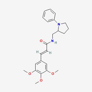 molecular formula C23H28N2O4 B2761067 (E)-N-((1-phenylpyrrolidin-2-yl)methyl)-3-(3,4,5-trimethoxyphenyl)acrylamide CAS No. 1798411-93-4