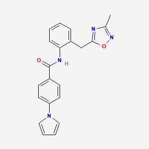 N-(2-((3-methyl-1,2,4-oxadiazol-5-yl)methyl)phenyl)-4-(1H-pyrrol-1-yl)benzamide