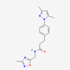 3-(4-(3,5-dimethyl-1H-pyrazol-1-yl)phenyl)-N-((3-methyl-1,2,4-oxadiazol-5-yl)methyl)propanamide