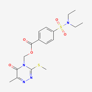 molecular formula C17H22N4O5S2 B2761089 (6-methyl-3-(methylthio)-5-oxo-1,2,4-triazin-4(5H)-yl)methyl 4-(N,N-diethylsulfamoyl)benzoate CAS No. 877648-79-8