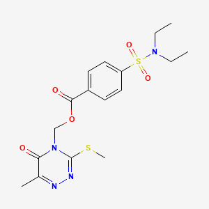 (6-methyl-3-(methylthio)-5-oxo-1,2,4-triazin-4(5H)-yl)methyl 4-(N,N-diethylsulfamoyl)benzoate