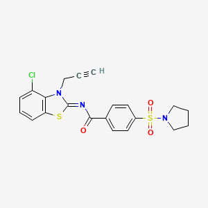 N-(4-chloro-3-prop-2-ynyl-1,3-benzothiazol-2-ylidene)-4-pyrrolidin-1-ylsulfonylbenzamide