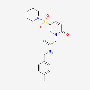 molecular formula C20H25N3O4S B2761092 N-[(4-methylphenyl)methyl]-2-[2-oxo-5-(piperidine-1-sulfonyl)-1,2-dihydropyridin-1-yl]acetamide CAS No. 1358672-08-8