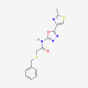 2-(benzylthio)-N-(5-(2-methylthiazol-4-yl)-1,3,4-oxadiazol-2-yl)acetamide