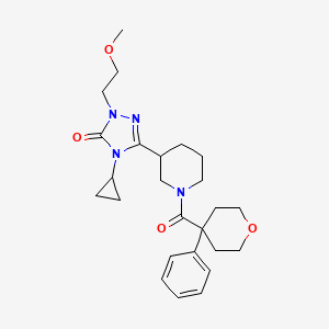 4-cyclopropyl-1-(2-methoxyethyl)-3-(1-(4-phenyltetrahydro-2H-pyran-4-carbonyl)piperidin-3-yl)-1H-1,2,4-triazol-5(4H)-one