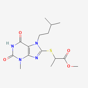 2-[[3-Methyl-7-(3-methylbutyl)-2,6-dioxo-8-purinyl]thio]propanoic acid methyl ester
