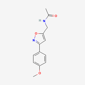 molecular formula C13H14N2O3 B2761106 N-{[3-(4-methoxyphenyl)-5-isoxazolyl]methyl}acetamide CAS No. 551921-31-4