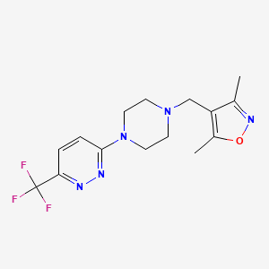 3,5-Dimethyl-4-[[4-[6-(trifluoromethyl)pyridazin-3-yl]piperazin-1-yl]methyl]-1,2-oxazole