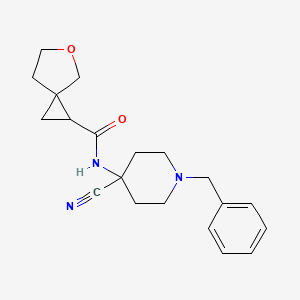 molecular formula C20H25N3O2 B2761111 n-(1-Benzyl-4-cyanopiperidin-4-yl)-5-oxaspiro[2.4]heptane-1-carboxamide CAS No. 1951484-30-2