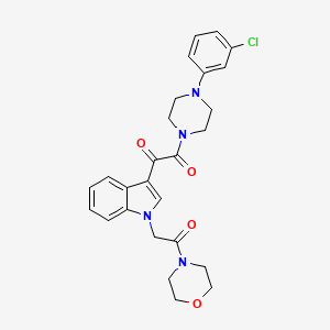 1-(4-(3-chlorophenyl)piperazin-1-yl)-2-(1-(2-morpholino-2-oxoethyl)-1H-indol-3-yl)ethane-1,2-dione