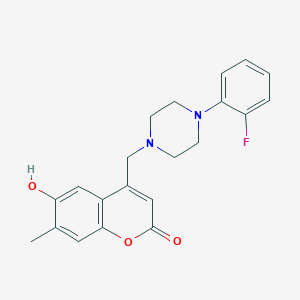 molecular formula C21H21FN2O3 B2761138 4-[[4-(2-Fluorophenyl)piperazin-1-yl]methyl]-6-hydroxy-7-methylchromen-2-one CAS No. 877797-92-7