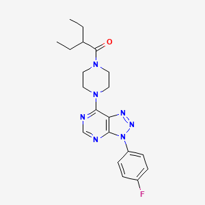 2-ethyl-1-(4-(3-(4-fluorophenyl)-3H-[1,2,3]triazolo[4,5-d]pyrimidin-7-yl)piperazin-1-yl)butan-1-one